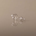 Duo Diamond Ear Cuffs in Silver