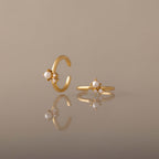 Pearl Diamond Ear Cuffs in 18K Gold