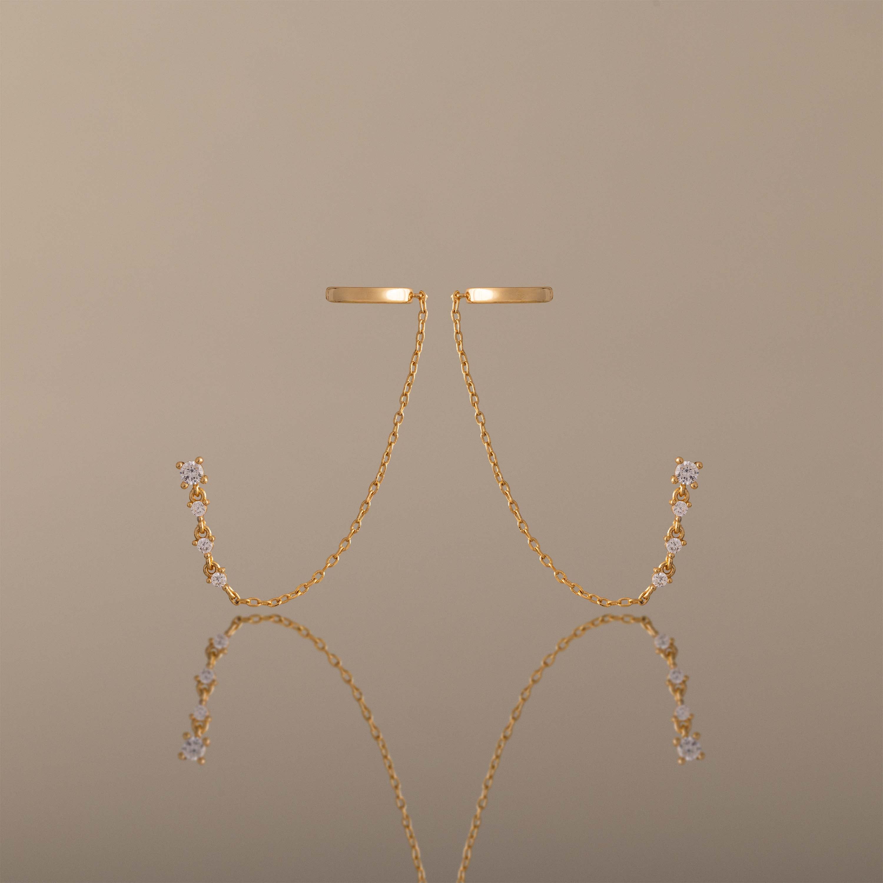 Diamond Veil Ear Cuffs in 18K Gold