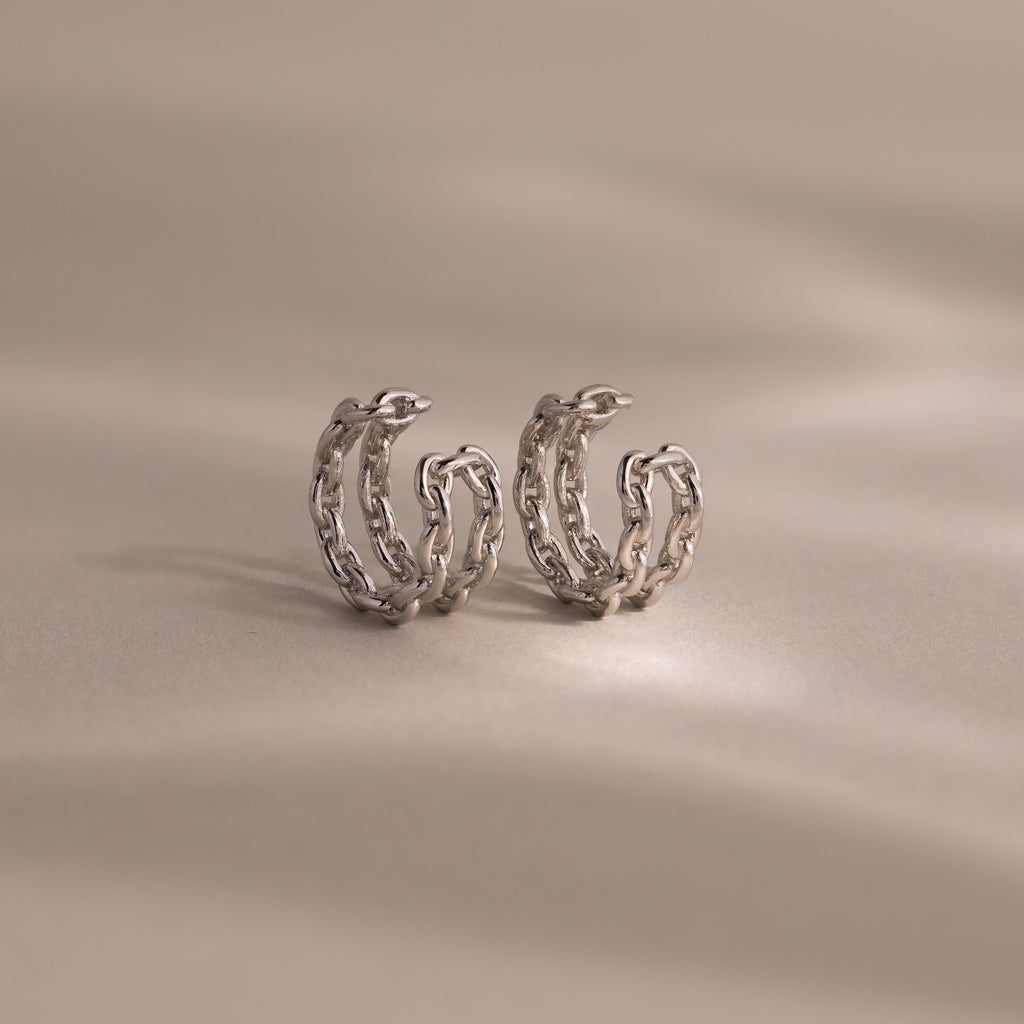 Mariner Link Ear Cuffs in Silver