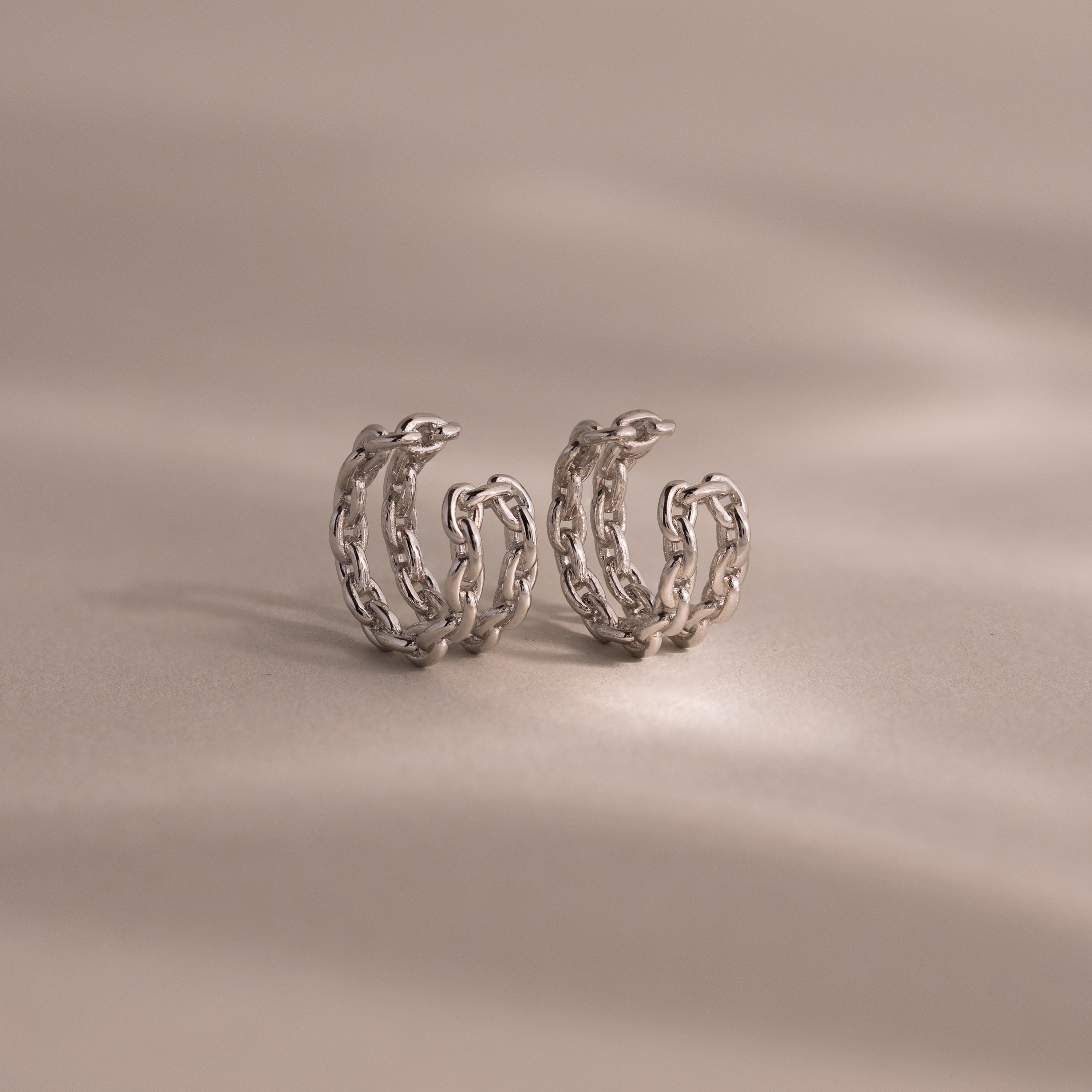 Mariner Link Ear Cuffs in Silver