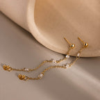 Crystal Chain Drop Studs