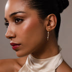 Crystal Chain Drop Studs