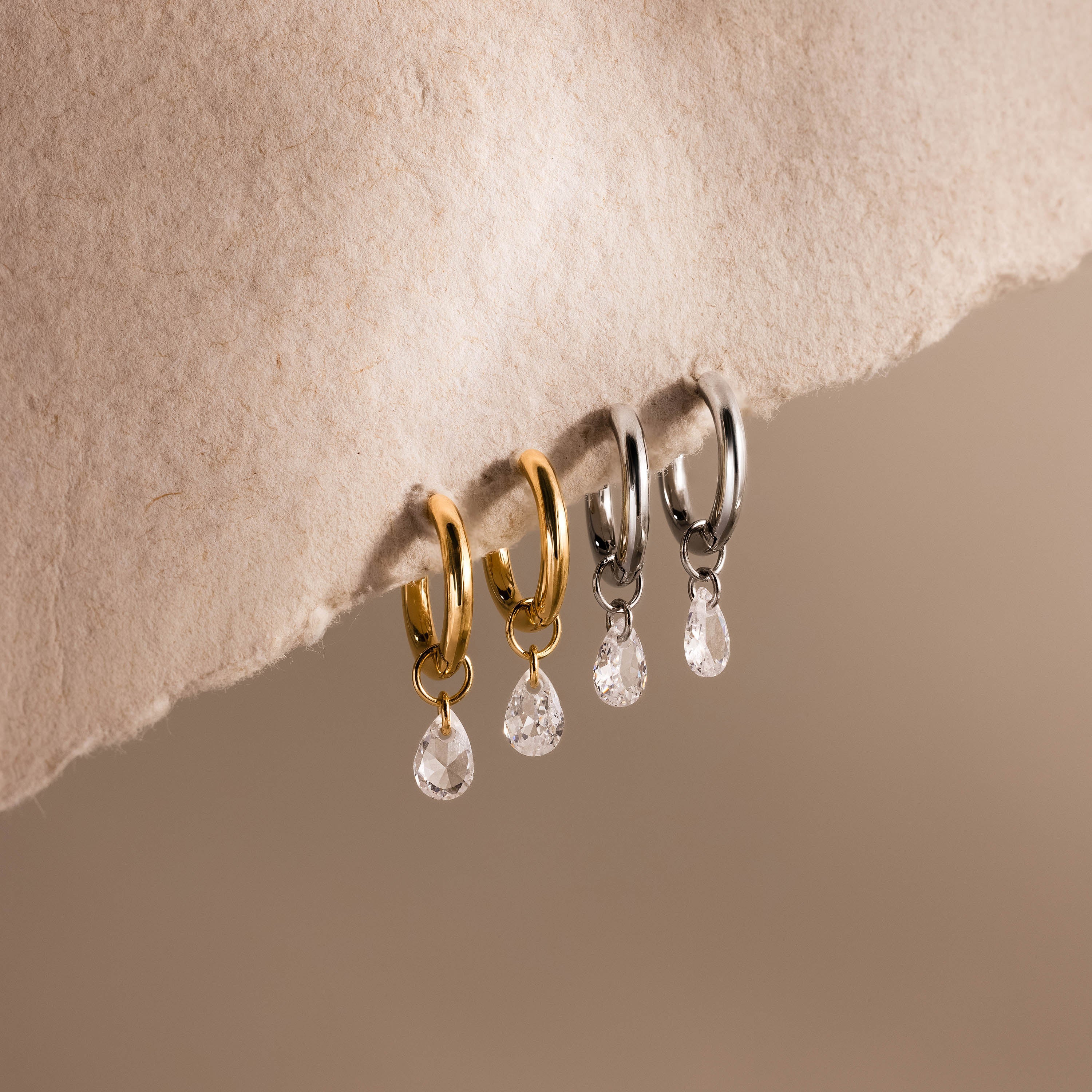 Diamond Raindrop Huggies