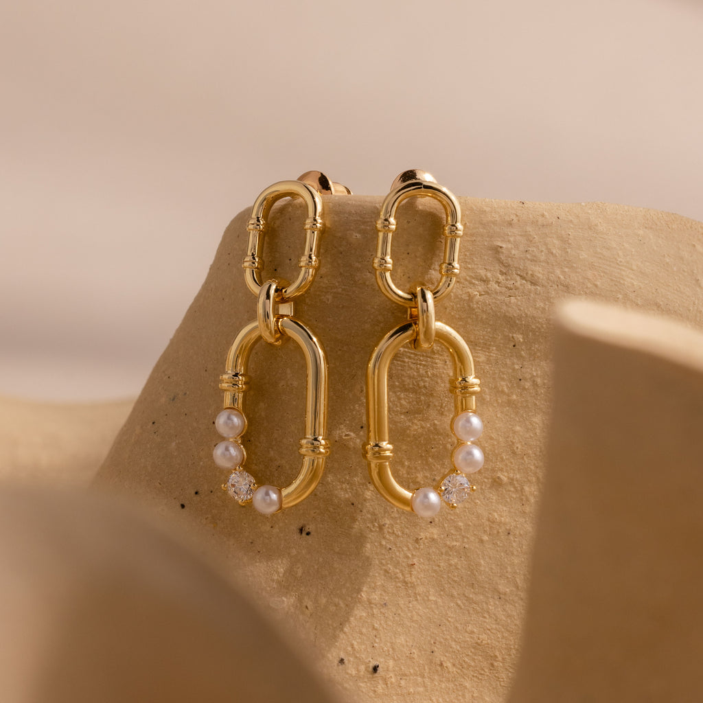 Pearl Adorned Link Studs