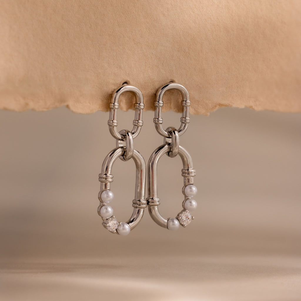 Pearl Adorned Link Studs