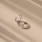 Stargazer Diamond Huggies in Silver