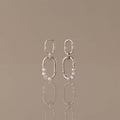 Pearl Adorned Link Studs in Silver