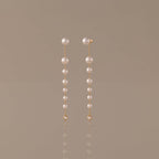 Waterfall Pearl Earrings in 18K Gold