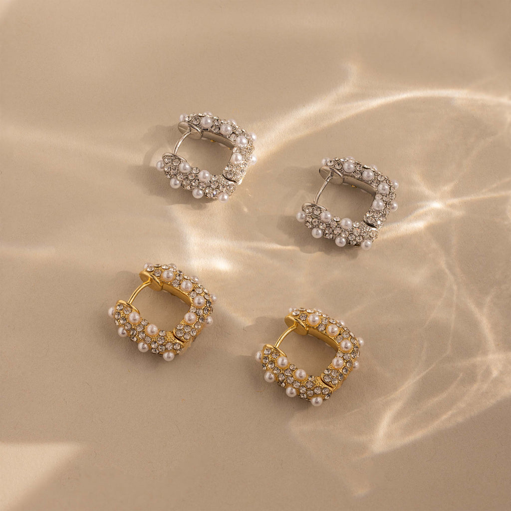 Textured Pearl Wrap Hoops