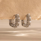Textured Pearl Wrap Hoops