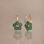 Jade Flower Hoops