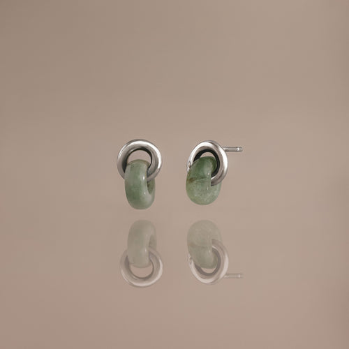 Aventurine Halo Drop Studs