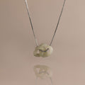 Interlocking Jade Heart Necklace in Silver