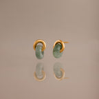 Aventurine Halo Drop Studs