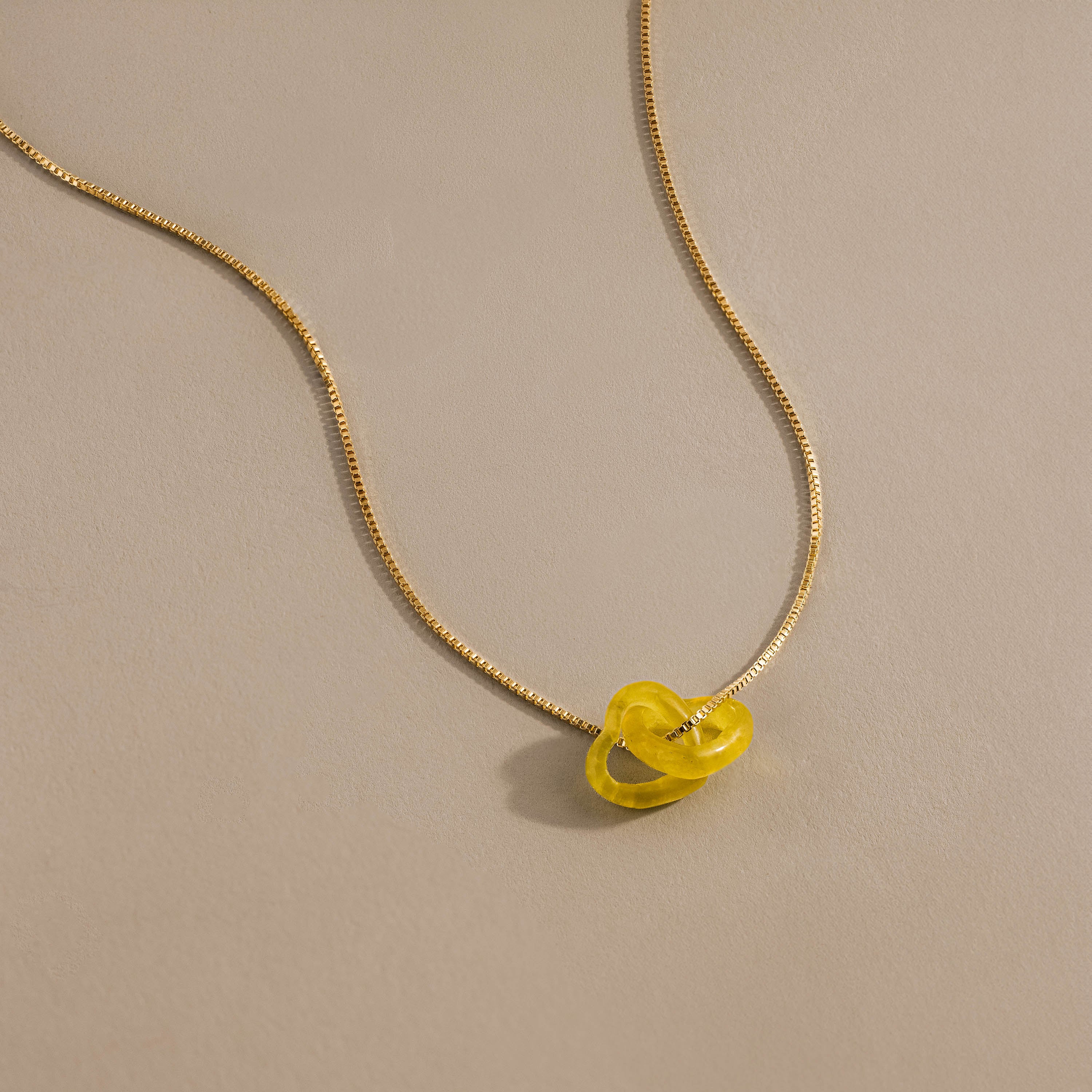 Interlocking Jade Heart Necklace in 18K Gold