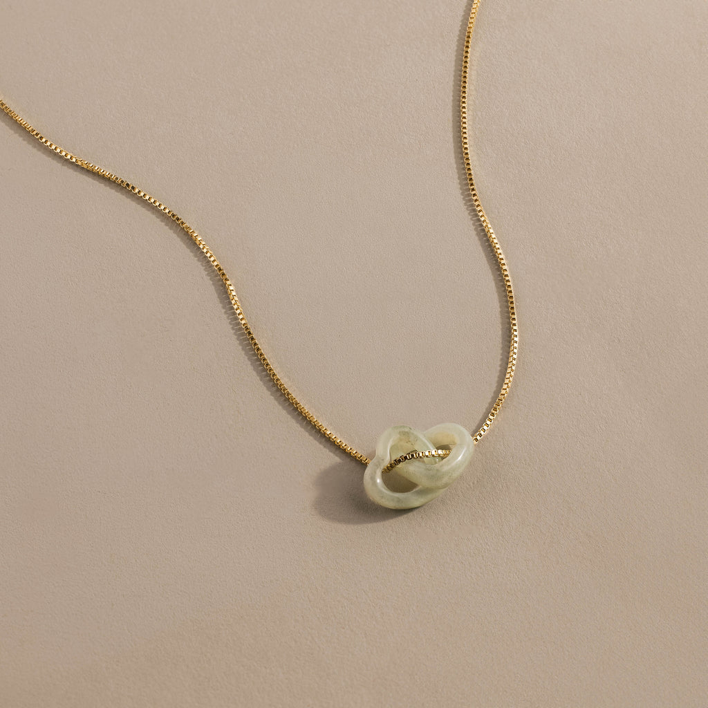 Interlocking Jade Heart Necklace
