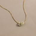 Interlocking Jade Heart Necklace in 18K Gold