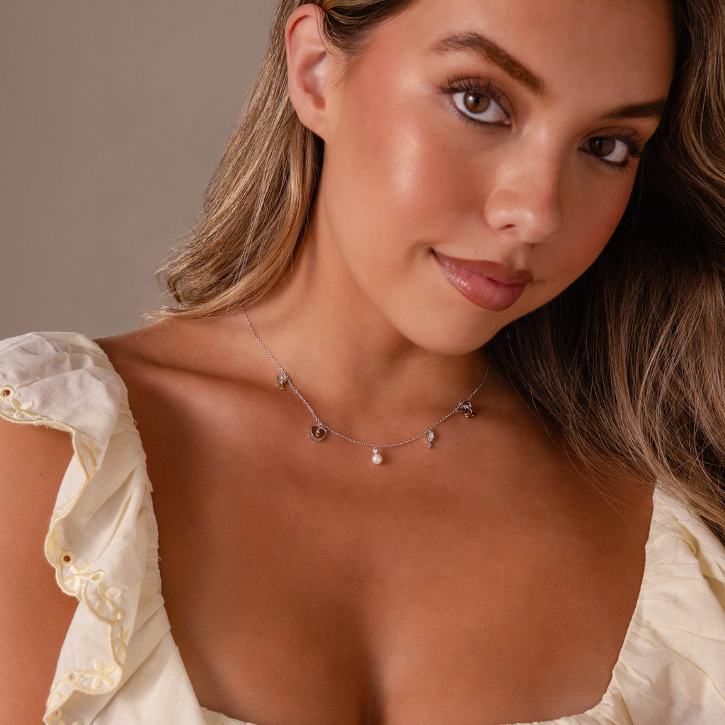 Romantic Coquette Necklace in Silver