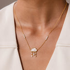 Diamond Pearl Rain Cloud Necklace