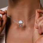 Diamond Pearl Rain Cloud Necklace