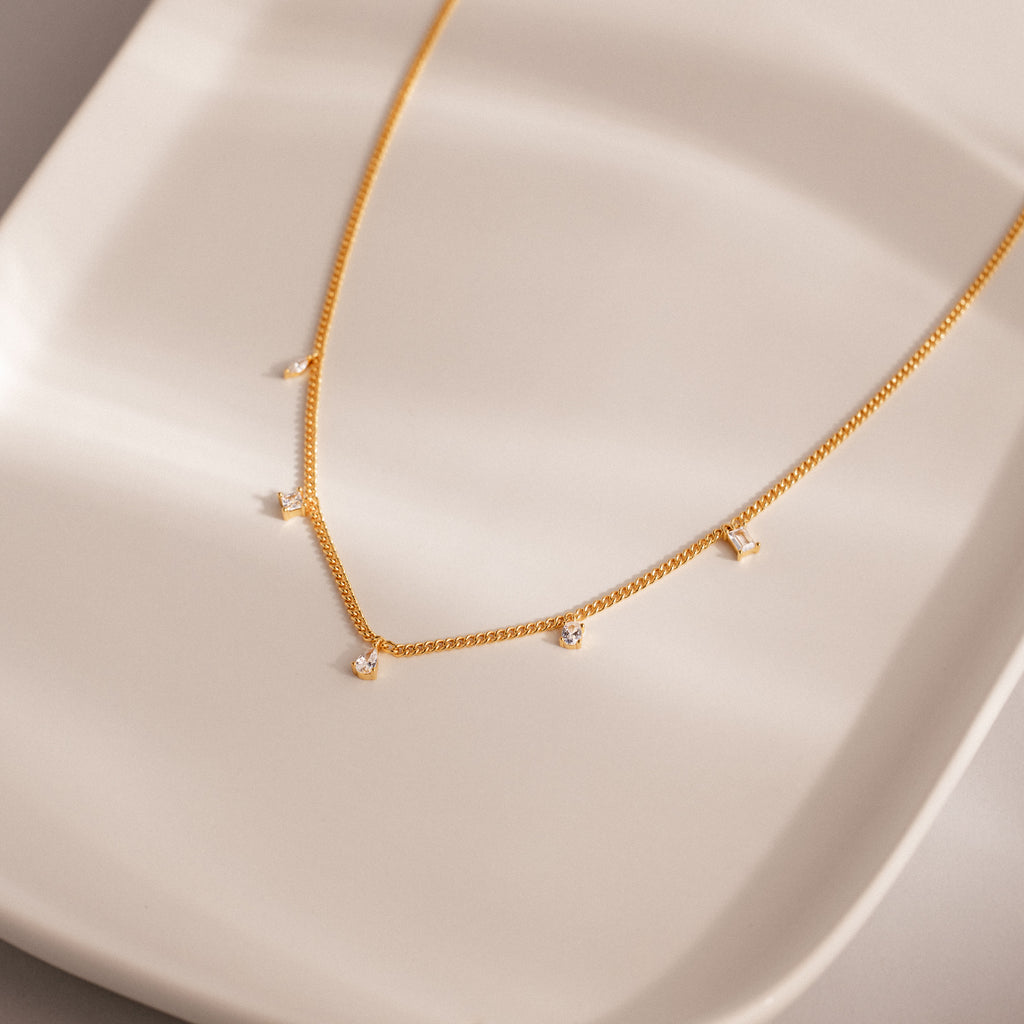 Diamond Station Curb Necklace