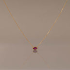 Marquise Cut Bezel Birthstone Necklace