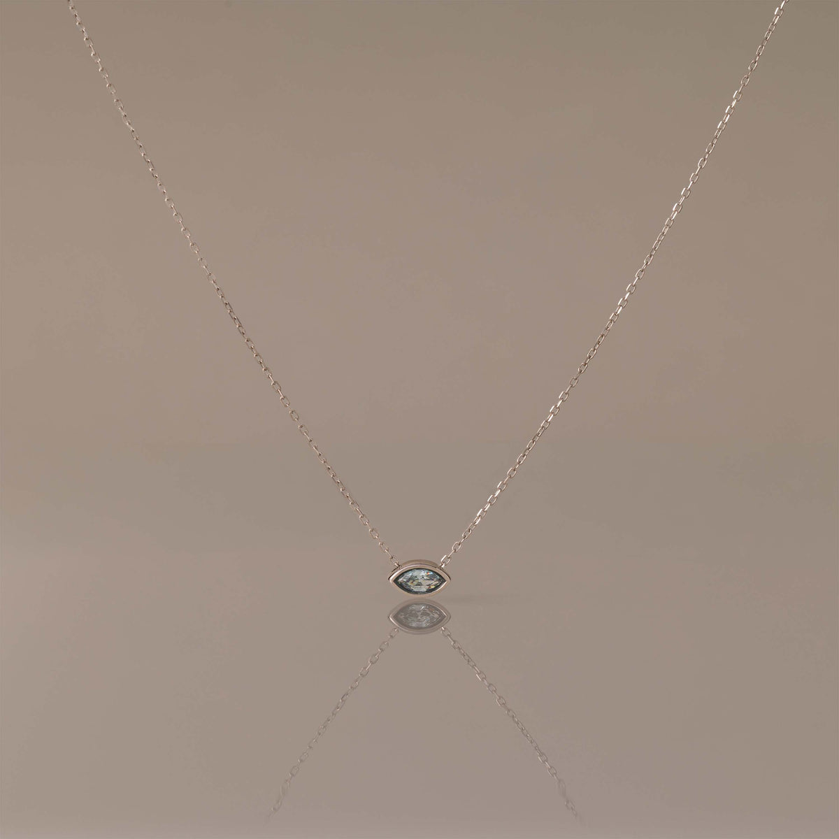 Marquise Cut Bezel Birthstone Necklace