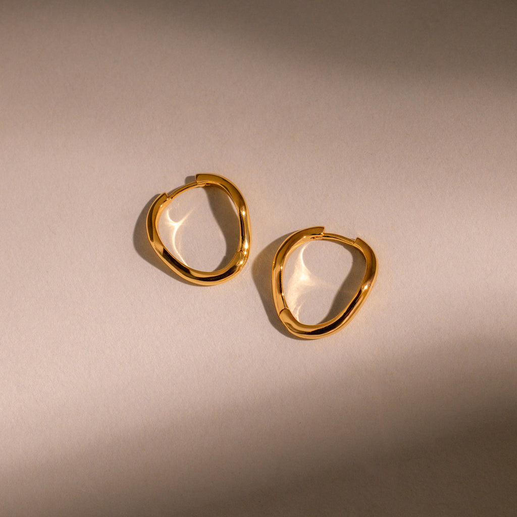 Organic Wave Earrings in 18K Gold