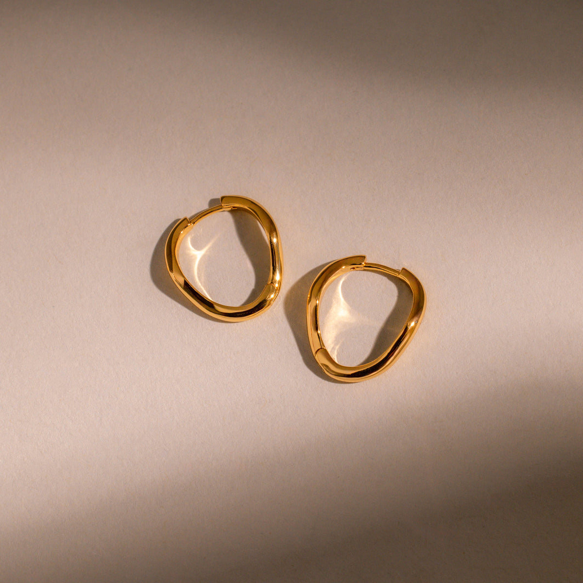 Organic Wave Earrings in 18K Gold