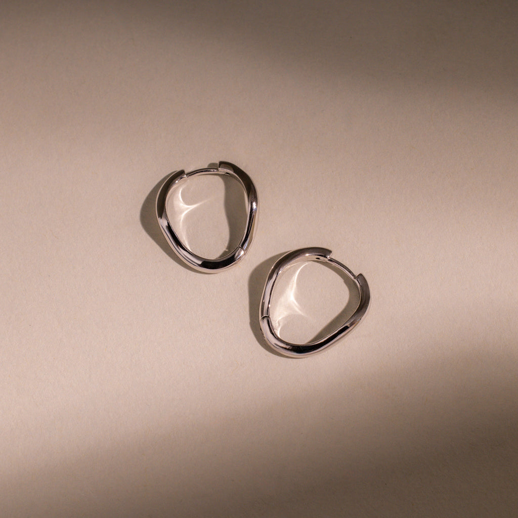 Organic Wave Earrings in Silver