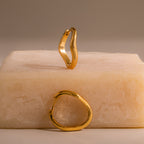 Organic Wave Earrings in 18K Gold
