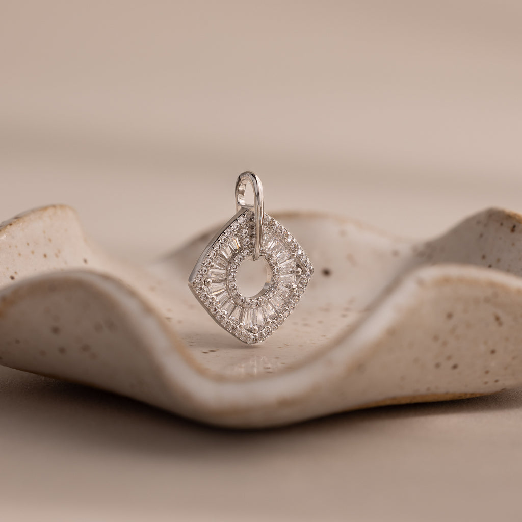 Art Deco Halo Charm in Silver