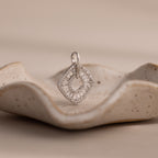 Art Deco Halo Charm in Silver