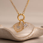 Art Deco Halo Charm in 18K Gold