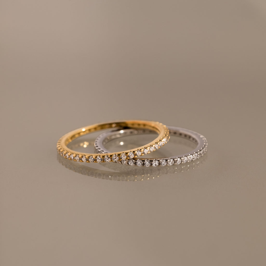 Bague avec pierre de naissance éternité 