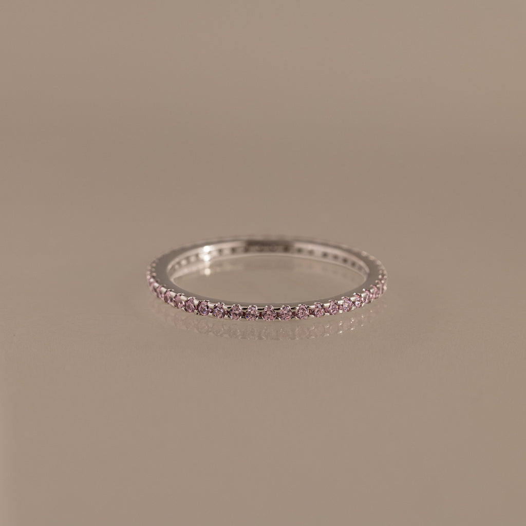 Bague avec pierre de naissance éternité 