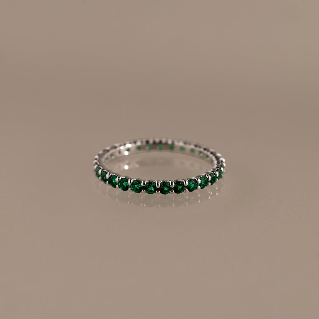 Bague avec pierre de naissance Eternity Tennis 