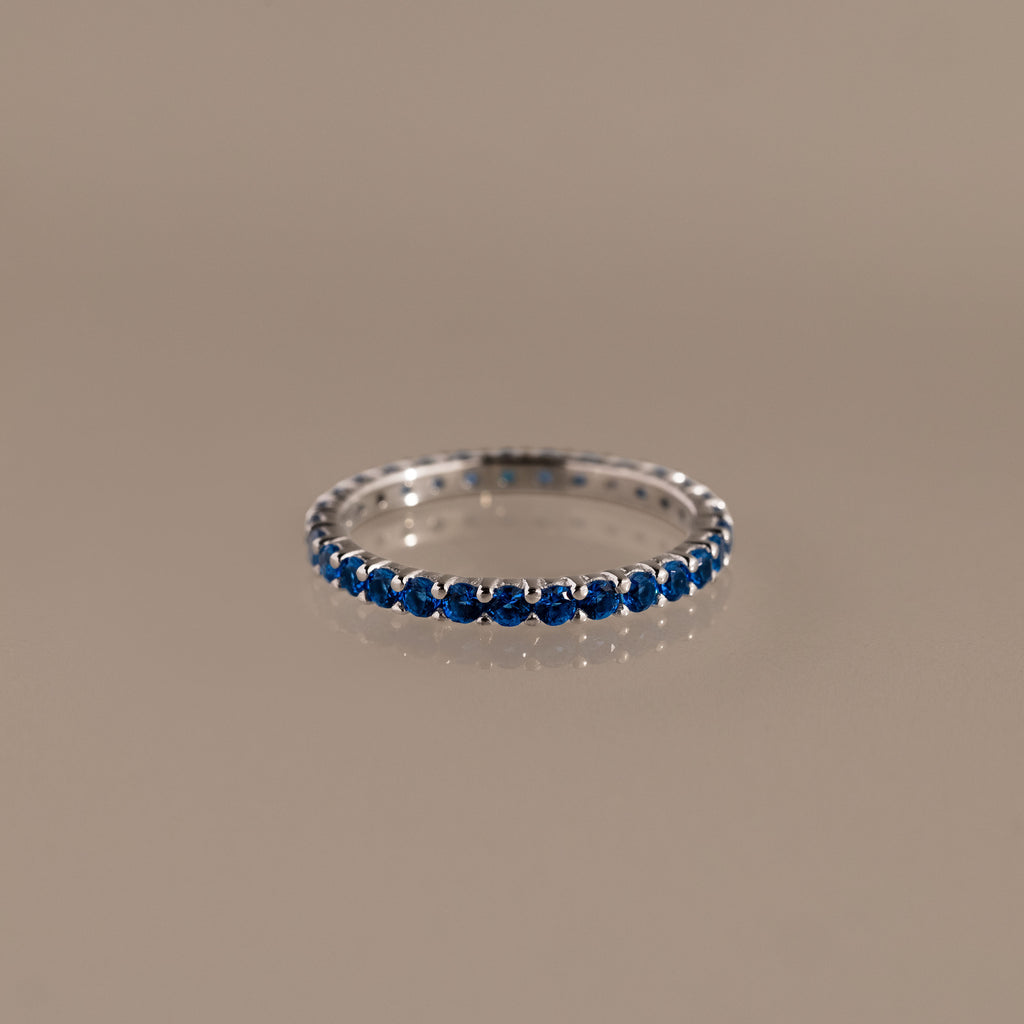 Bague avec pierre de naissance Eternity Tennis 