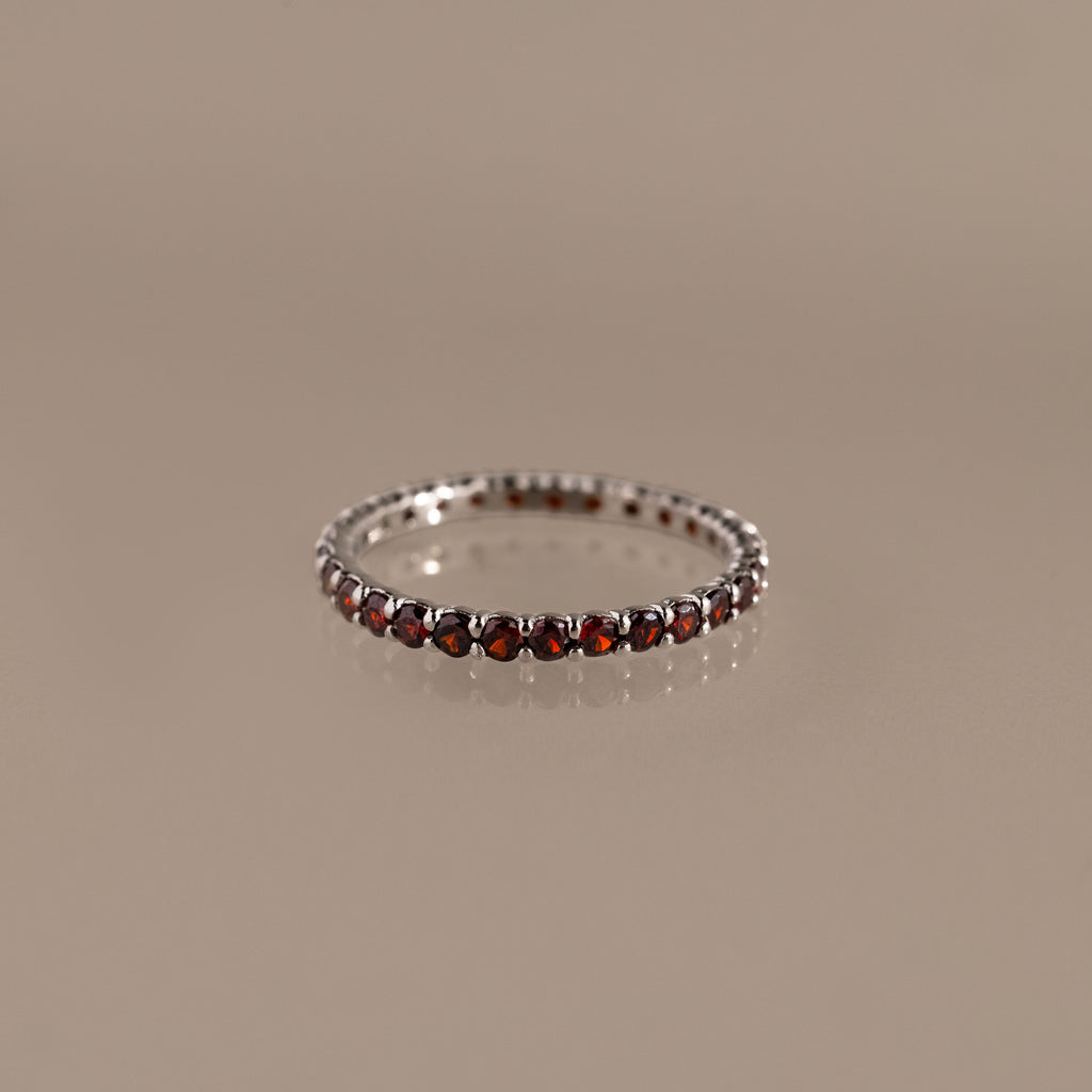 Bague avec pierre de naissance Eternity Tennis 