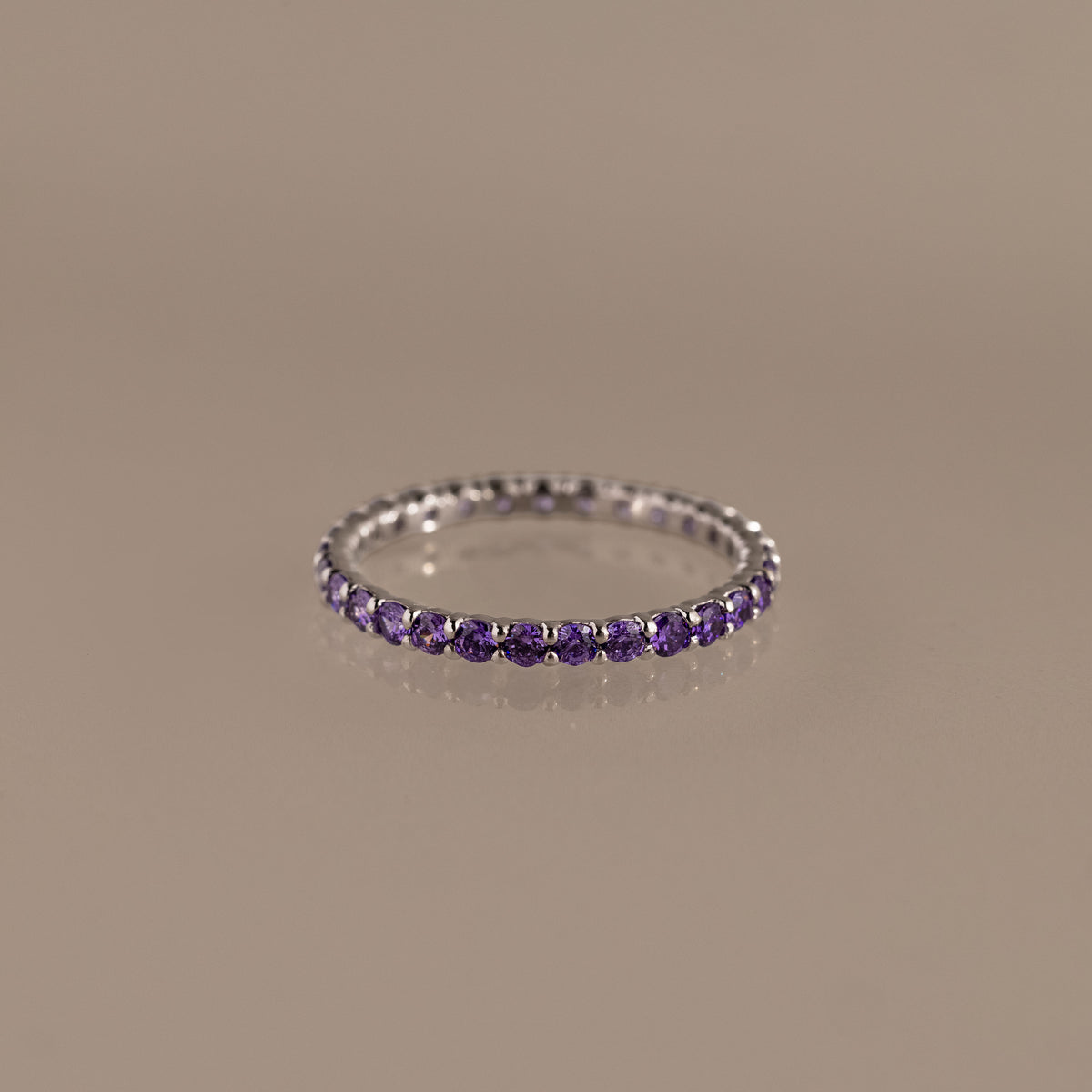 Bague avec pierre de naissance Eternity Tennis 