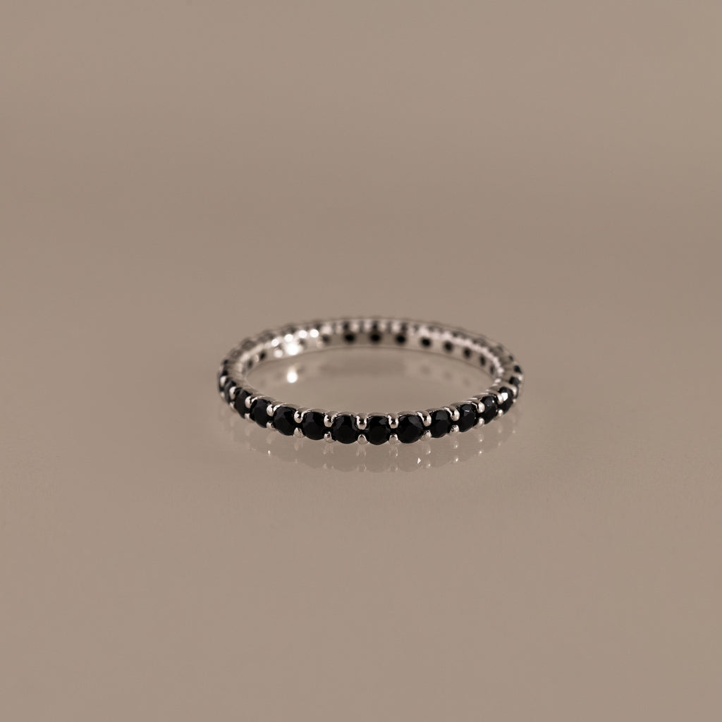 Anillo Eternity con piedra natal de tenis 