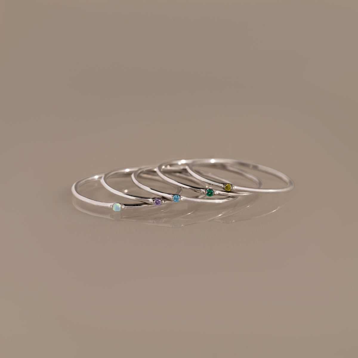 Thin Mini Birthstone Ring
