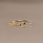 Thin Mini Blue Zircon Ring