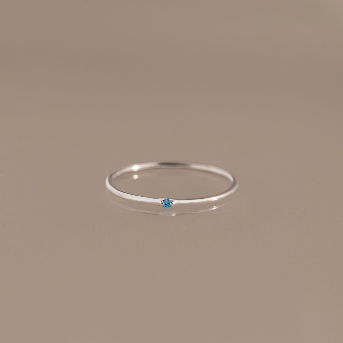Thin Mini Aquamarine Ring