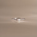 Marquise Opal Diamond Ring in Silver