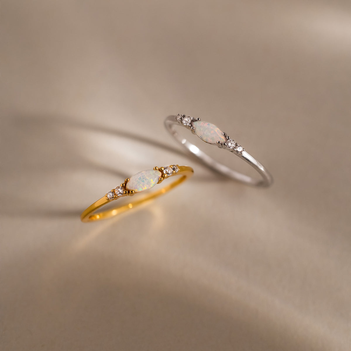 Marquise Opal Diamond Ring