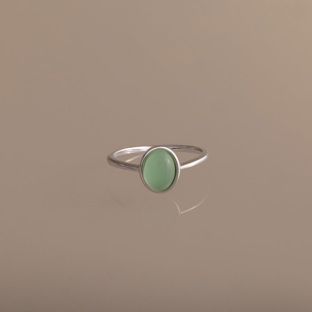 Bague ovale en jade