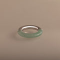 Half Jade Ring in Silver