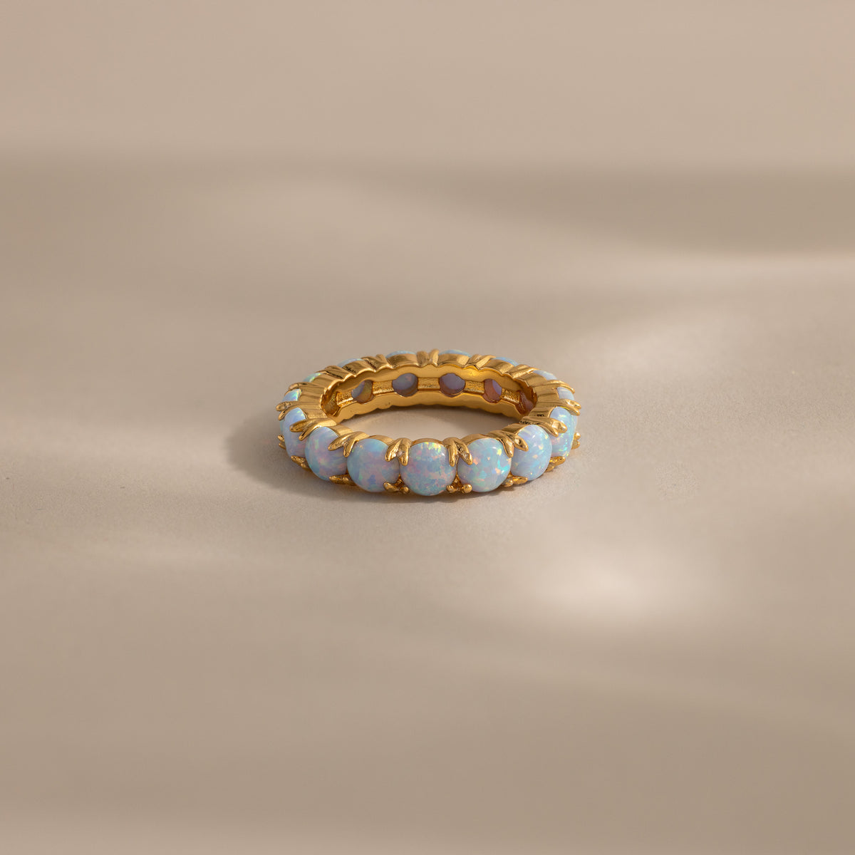 Blue Opal Eternity Ring
